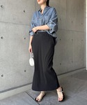 ロング スカート 夏 「セルフカット」リブロン...の詳細画像3
