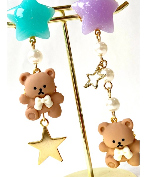 TONE イヤリング 「MUURABBTI」ミルキー星とくまちゃんの星屑 