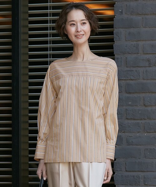 ブラウス シャツ 「洗える」SOMELOSシャーティング プルオーバーブラウス レディース