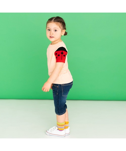 ami amie（アミアミ） tシャツ てんとう虫ニット袖Tシャツ キッズ
