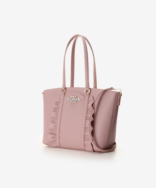 【爆売り！】 Samantha Vega トートバッグ ビジューフリルA4トートバッグ バッグ