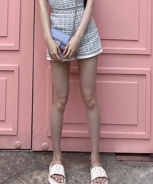 MimiChaton パンツ 「 」 mimi blue tweed pants（ツイード