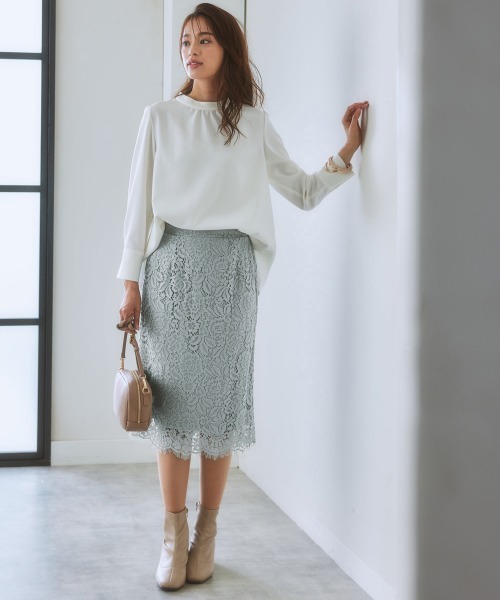 7days Life Styling スカートスーツ 洗える総レースタイトスカート