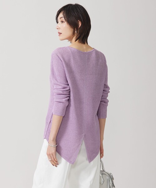 24ss 美品■ICB■洗える ペーパーブレンド シャインニット プルオーバー ICB（アイシービー） ニット セーター 「洗える」 ペーパーブレンド