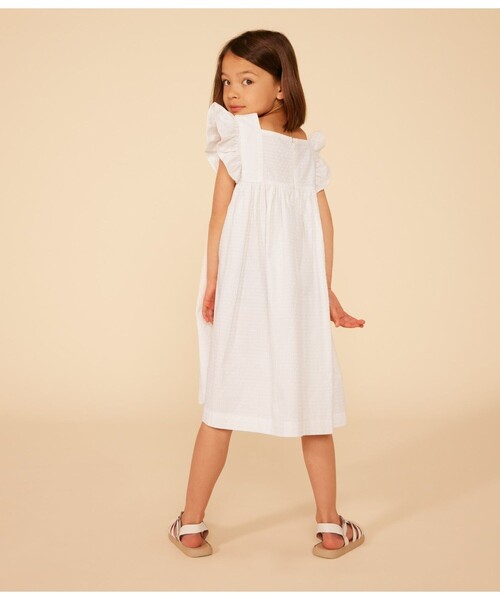 新品タグ付き　プチバトー　コットンニット長袖ワンピース　4才　104㎝ PETIT BATEAU ワンピース コットンワンピース キッズ 子供服