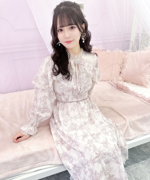 rose charm cotton race mini onepiece しの様 rose charm cotton race mini onepiece – BUNNY APARTMENT