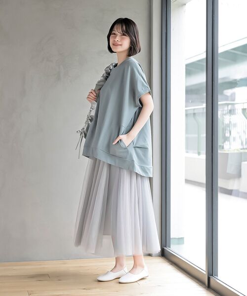 タグ付き未使用*23区 リネン ブルーオーバーシャツ ウエストリボン ピンク Loose Casual Blouse with Ribbon for Women, Pink, Light Green