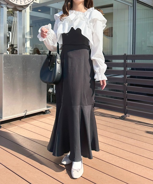 apres jour（アプレジュール） ワンピース パールベルト付きキャミ