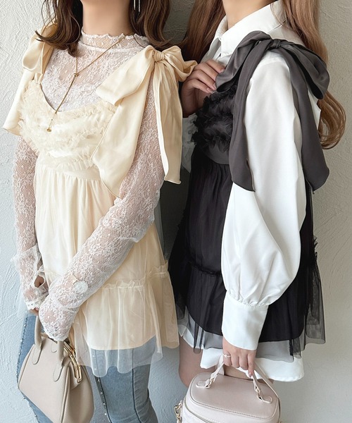 apres jour チュニック フリルチュールキャミチュニック