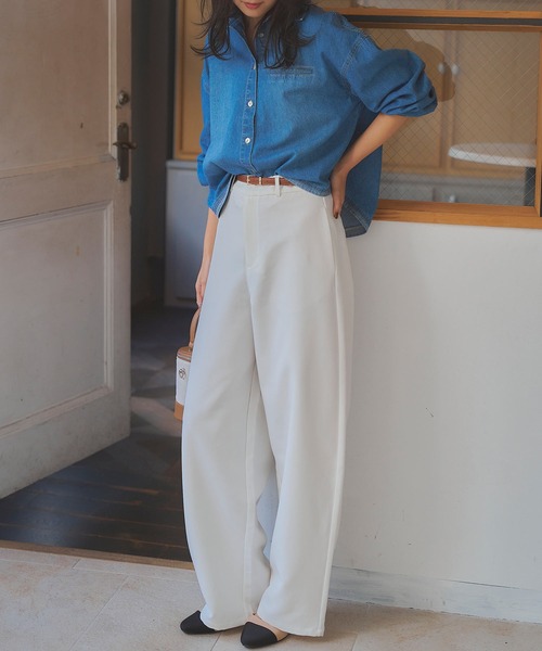 エンリカ美品✨ニット カーブパンツ(ベージュ) 再入荷】オンオフ着られる！カーブパンツ - ベルーナ【公式】