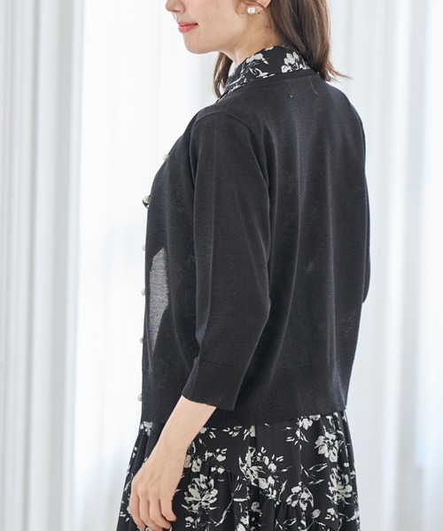 ★未使用★トレフル　ラメシアーカーディガン　ブラック tocco closet カーディガン シアーラメカーディガン レディース