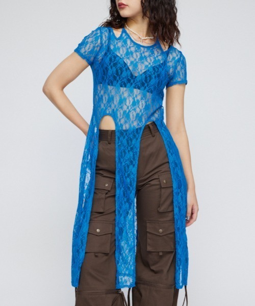 LAGUA GEM（ラグアジェム） tシャツ FLOR LACE LONG トップス