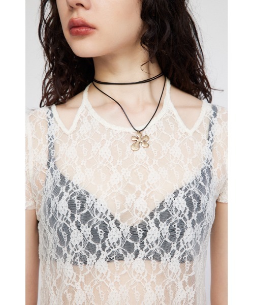 LAGUA GEM FLOR LACE トップス LAGUA GEM（ラグアジェム） tシャツ FLOR LACE LONG トップス