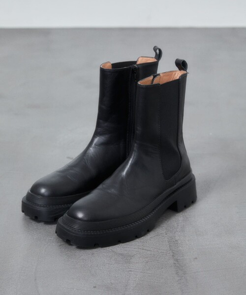 ブーツ ATELIER BRUGGE/アトリエブルージュ レザーサイドゴアタンクブーツ レディース