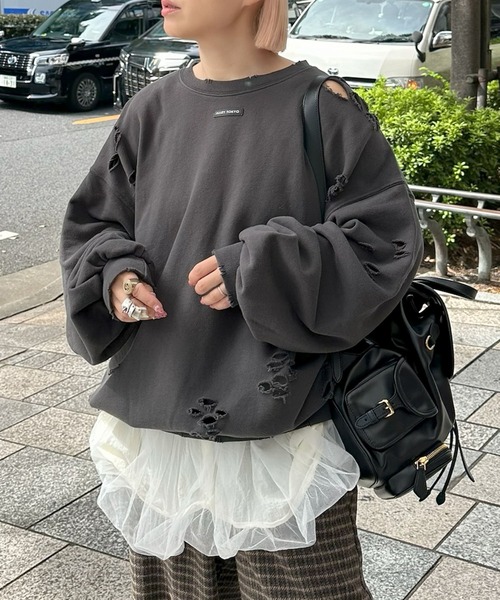 Alley Tokyo トレーナー スウェット いっぱいダメージBIGスウェット