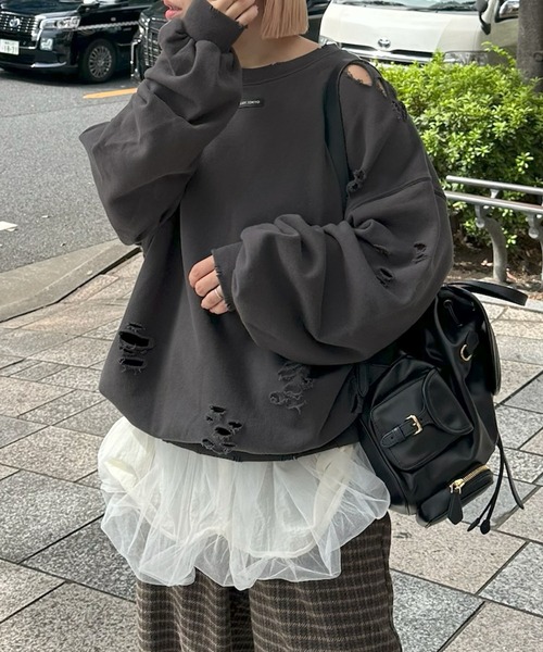 Alley Tokyo トレーナー スウェット いっぱいダメージBIGスウェット