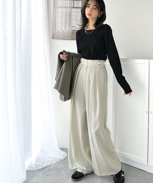 【未使用品】BEAUTY&YOUTH カジュアルパンツ Ｌ ブラック レディース NATURAL BEAUTY BASIC ナチュラルビューティーベーシック