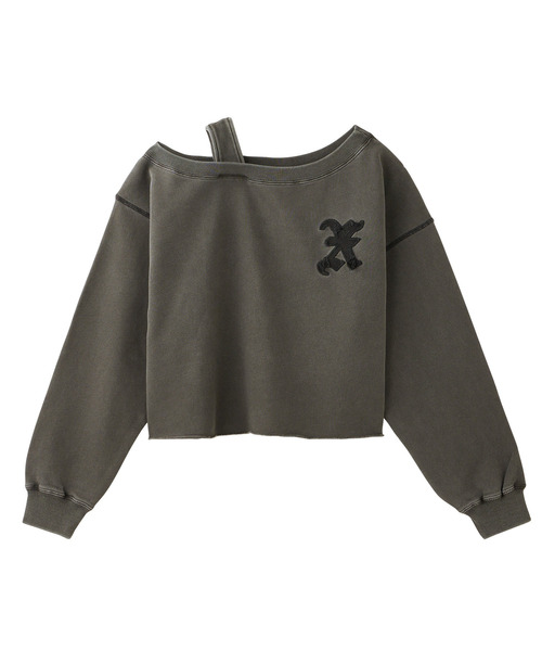トレーナー スウェット FADED X PATCH LAYERED SHOULDER SWEAT TOP レディース X-girl トレーナー スウェット FADED X PATCH LAYERED SHOULDER