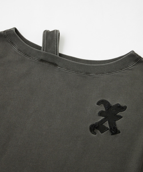 トレーナー スウェット FADED X PATCH LAYERED SHOULDER SWEAT TOP レディース X-girl トレーナー スウェット FADED X PATCH LAYERED SHOULDER