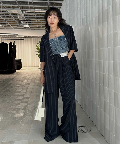 ジャケット・アウター AmeriVINTAGE BACK CURTAIN OPEN HS JACKET Ameri（アメリ） ジャケット テーラードジャケット BACK CURTAIN OPEN