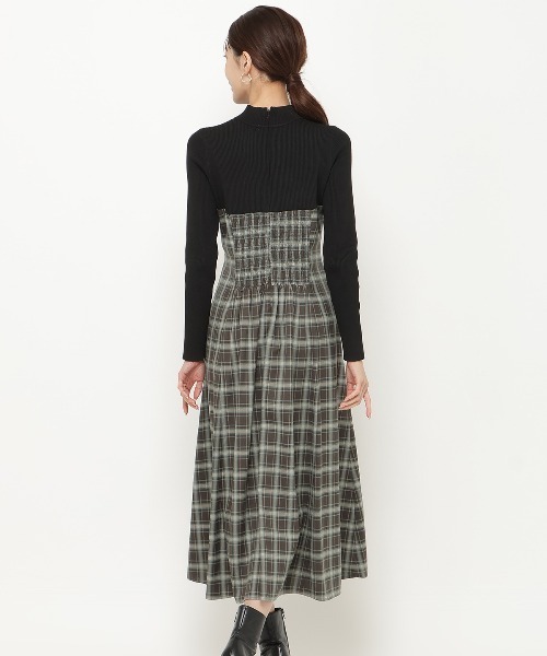 AND COUTURE（アンドクチュール） ワンピース チェックリボン切替