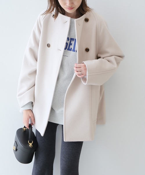 スローブイエナ ノーカラーコート 38 SLOBE IENA（スローブイエナ） ノーカラーコート 38 ブラック