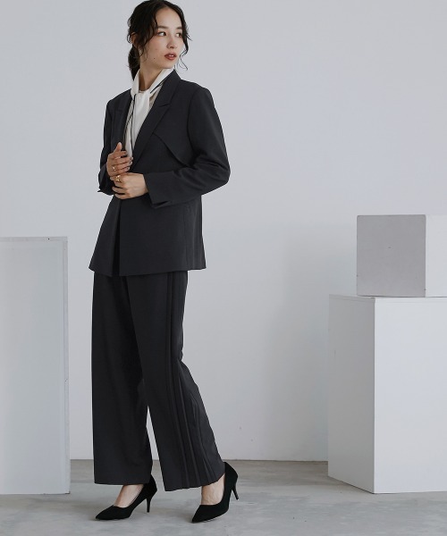 Callarus セットアップ 洗える防しわデザインテーラードジャケット