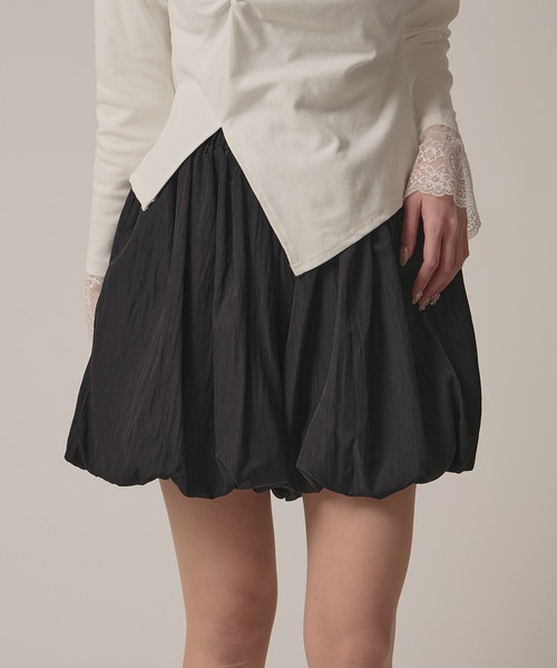 スカート cotton balloon skirt PUMKIN BALLOON SKIRT White – Toh.