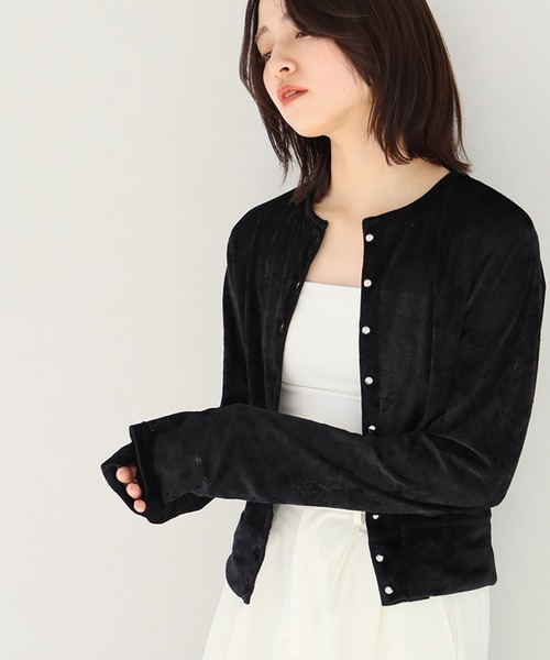 世良　CIVARIZE 変形ベロアカーディガン NOGLE カーディガン 「NOGLE/ノグル」シアーベロアカーディガン