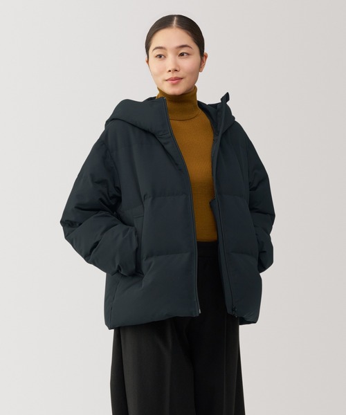 新品タグ付き／無印良品／大きいサイズXL／ブラック フード付きダウンジャケット 無印良品／大きいサイズL／撥水／フード付きダウンジャケット 黒