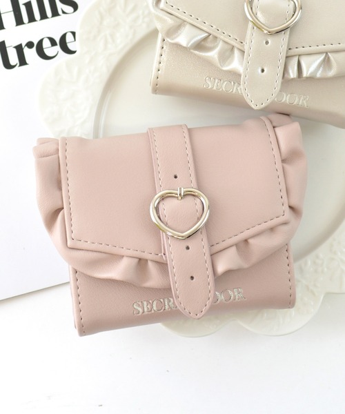 ❤️折り財布❤️ SecretDoor 財布 フリル ハート ボックスコイン 三つ折り財布