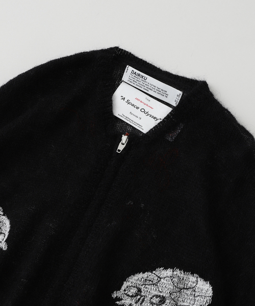 DAIRIKU ダイリク モヘア カーディガン 黒 フラワー 刺繍 花 DAIRIKU ダイリク モヘア カーディガン 黒 フラワー 刺繍 花