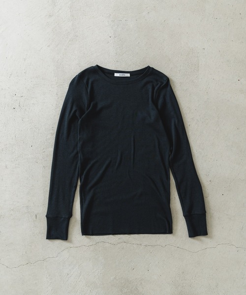 tシャツ パールコットテレコ長袖クルー レディース