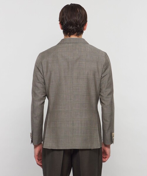 ジャケット テーラードジャケット 「DORMEUIL/ドーメル」「SUPER LITE TONIK」ダブルブレステッドグレンチェックブレザー メンズの画像