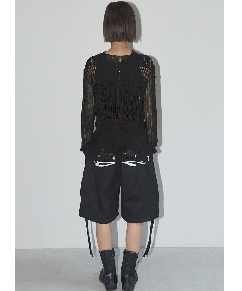 ニット セーター A'GEM/9 × .kom 「 FANCY CLUB/ファンシークラブ」 2-WAY DAMAGE KNIT LONG SLEEV A'GEM/9 × .kom 『 FANCY CLUB/ファンシークラブ』 2-WAY DAMAGE
