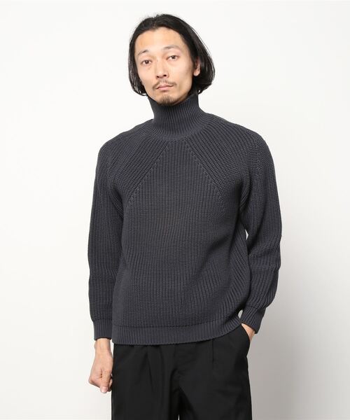 バトナー　シグネチャー　ウール　ニット　セーター　ブラック　ローゲージ　黒　3 Batoner シグネチャー クルーネック ブラック