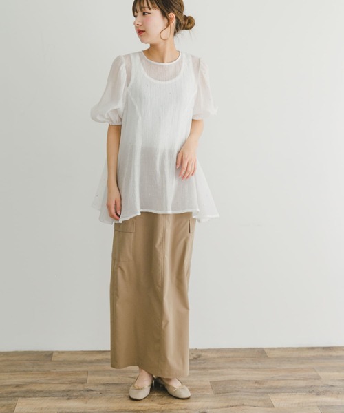 ITEMS URBANRESEARCH ブラウス シャツ ラメストーンシアー