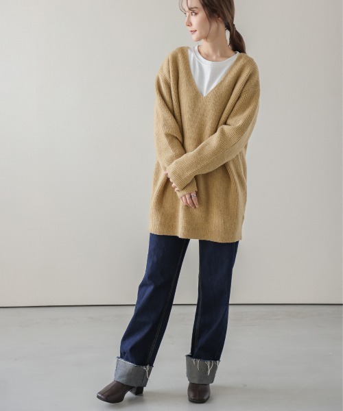 「SUGAR BISKET」 「La-gemme」Vネックニット フリー ベージュ レディース_画像9