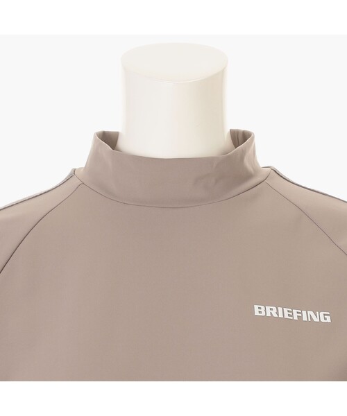 BRIEFING GOLF クルーネックニット　レディースＳ　ライトグレー ブリーフィングゴルフ BR ロゴワッペンブークレタートルネック
