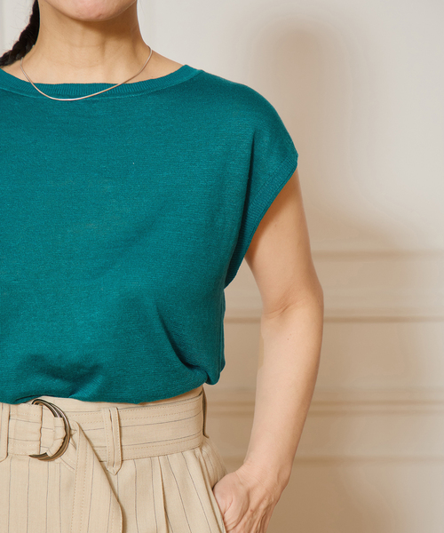 ニット セーター IENA LA BOUCLE Linen フレンチスリーブプルオーバー レディース セール】IENA LA BOUCLE Linen フレンチスリーブプルオーバー