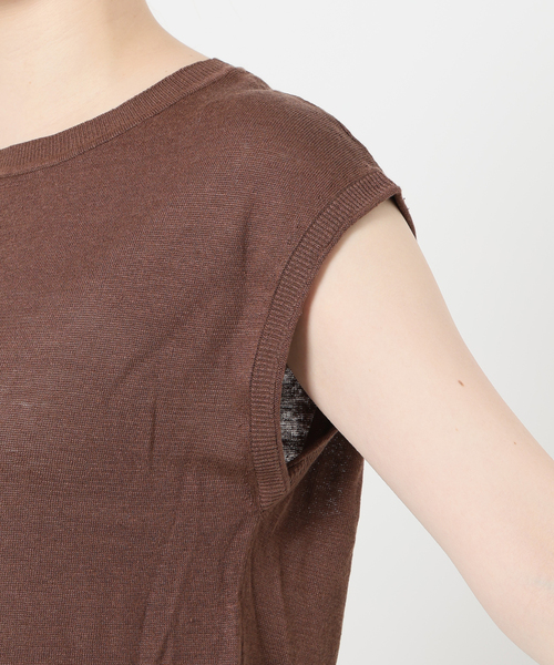 IENA LA BOUCLE ニット セーター Linen フレンチスリーブプル