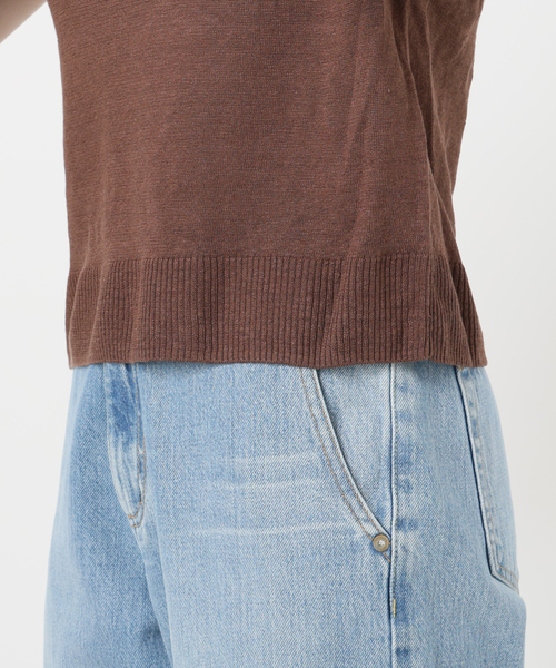 IENA LA BOUCLE ニット セーター Linen フレンチスリーブプル