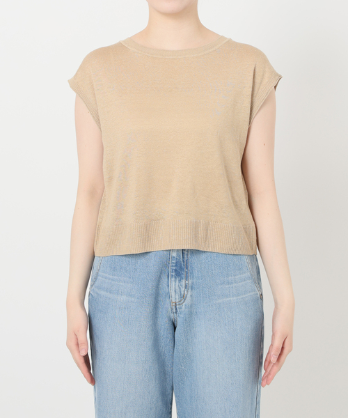 IENA LA BOUCLE ニット セーター Linen フレンチスリーブプル