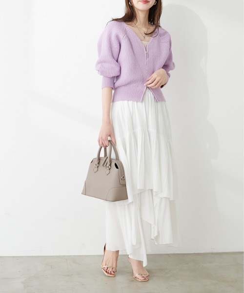 natural couture 「natural couture」 ニットカーディガン FREE ブルー