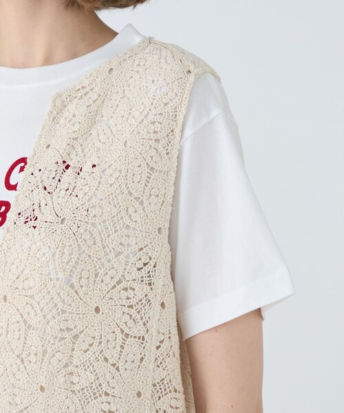 美品‼︎MACPHEEウィンドミルクロシェ ノースリーブワンピース セール】ウィンドミルクロシェ ノースリーブワンピース
