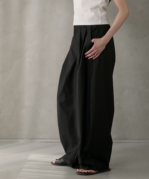 your/0w スラックス パンツ Tuck wide slacks / タックワイド