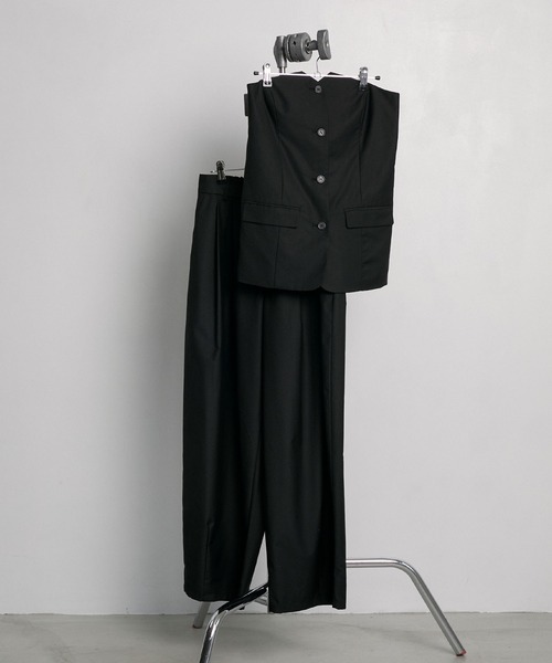 your/0w スラックス パンツ Tuck wide slacks / タックワイド