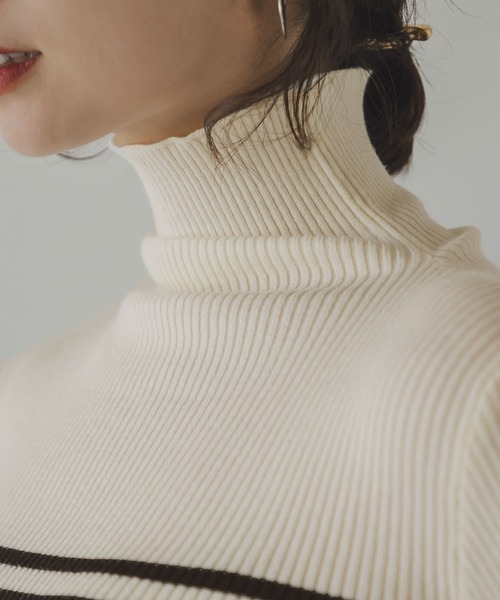 「rectangle」 タートルネックニット FREE ブラック レディース_画像6