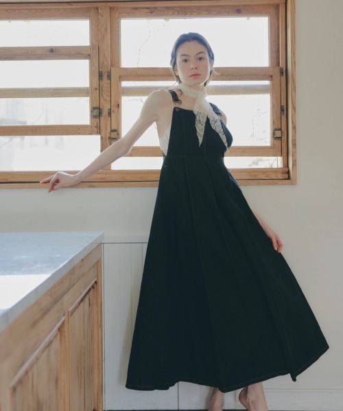 NOTRE emor（ノートルエモア） ジャンパースカート pleats denim