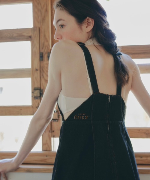 NOTRE emor（ノートルエモア） ジャンパースカート pleats denim